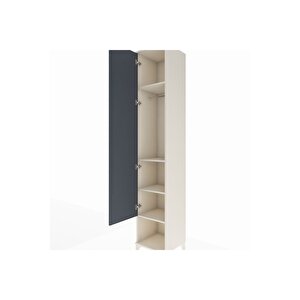 Hyperion Dolap 4 Raflı Tek Kapaklı Tek Askılı 44x44x243 Aytaşı-antrasit