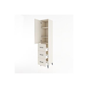 Hyperion Dolap 3 Raflı 3 Çekmeceli Tek Kapaklı 44x44x221 Aytaşı-aytaşı