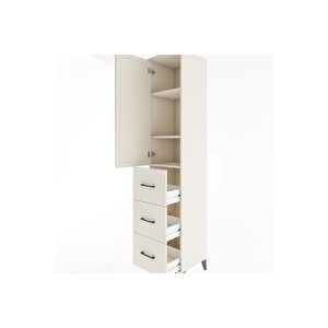 Hyperion Dolap 3 Raflı 3 Çekmeceli Tek Kapaklı 44x44x221 Aytaşı-aytaşı