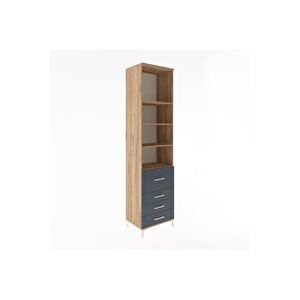 Hyperion Dolap 4 Raflı 4 Çekmeceli 60x44x243 Çam-antrasit