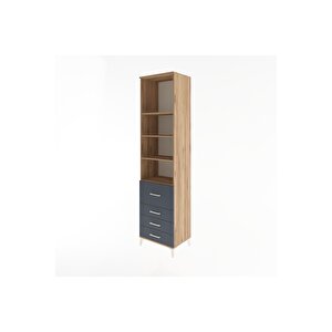 Hyperion Dolap 4 Raflı 4 Çekmeceli 60x44x243 Çam-antrasit