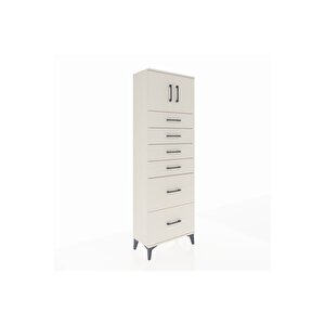 Arges Dolap Tek Raflı 6 Çekmeceli 2 Kapaklı 60x30x182 Aytaşı-aytaşı