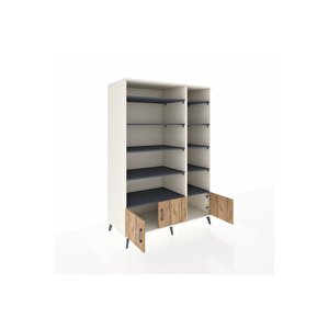 Kronos Dolap 10 Raflı 3 Kapaklı 132x59x195 Aytaşı-çam/antrasit