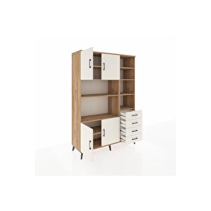 Hyperion Gardrop 9 Raflı 4 Çekmeceli 4 Kapaklı 132x44x195 Çam-aytaşı