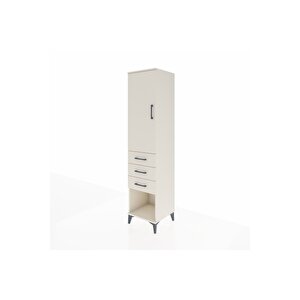 Hyperion Dolap Tek Raflı 3 Çekmeceli Tek Askılı 44x44x195 Aytaşı-aytaşı