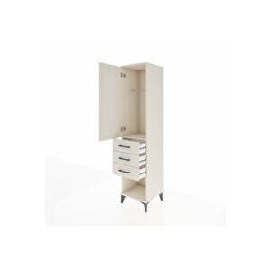 Hyperion Dolap Tek Raflı 3 Çekmeceli Tek Askılı 44x44x195 Aytaşı-aytaşı