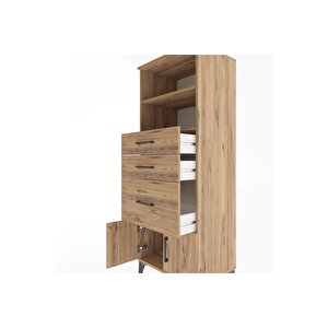 Hyperion Dolap 2 Raflı 3 Çekmeceli 2 Kapaklı 60x44x163 Çam-çam