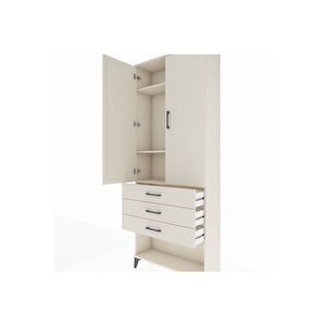 Arges Dolap 3 Raflı 3 Çekmeceli 2 Kapaklı 88x30x221 Aytaşı-aytaşı