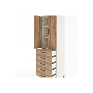 Hyperion Dolap 3 Raflı 5 Çekmeceli 2 Kapaklı 60x44x195 Aytaşı-çam