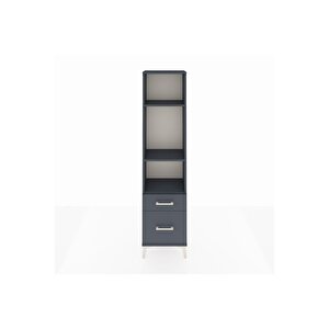 Arges Dolap 3 Raflı 2 Çekmeceli 44x30x182 Antrasit-antrasit