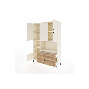 Hyperion Dolap 7 Raflı 2 Çekmeceli 5 Kapaklı 132x44x195 Aytaşı-aytaşı/çam