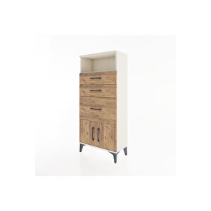 Hyperion Dolap Tek Raflı 3 Çekmeceli 2 Kapaklı 60x44x134 Aytaşı-çam