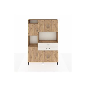 Arges Dolap 8 Raflı 2 Çekmeceli 6 Kapaklı 132x30x195 Çam-çam/aytaşı