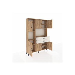 Arges Dolap 8 Raflı 2 Çekmeceli 6 Kapaklı 132x30x195 Çam-çam/aytaşı