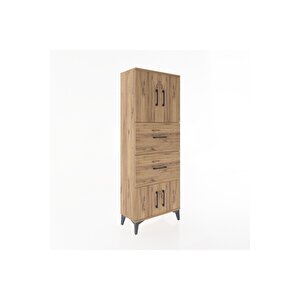 Arges Dolap 2 Raflı 2 Çekmeceli 4 Kapaklı 60x30x163 Çam-çam