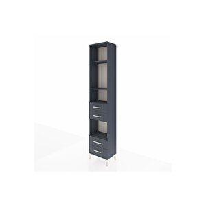 Arges Dolap 4 Raflı 4 Çekmeceli 44x30x221 Antrasit-antrasit