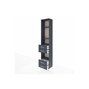 Arges Dolap 4 Raflı 4 Çekmeceli 44x30x221 Antrasit-antrasit