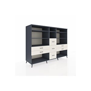 Kronos Dolap 8 Raflı 7 Çekmeceli  220x59x163 Antrasit-antrasit/aytaşı