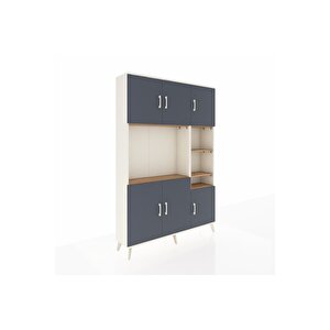 Arges Dolap 10 Raflı 6 Kapaklı 132x30x195 Aytaşı-antrasit/çam