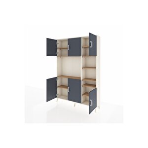 Arges Dolap 10 Raflı 6 Kapaklı 132x30x195 Aytaşı-antrasit/çam