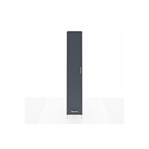 Hyperion Dolap 6 Raflı Tek Çekmeceli Tek Kapaklı 44x44x243 Antrasit-antrasit