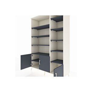 Hyperion Gardrop 10 Raflı 3 Kapaklı 132x44x195 Aytaşı-antrasit