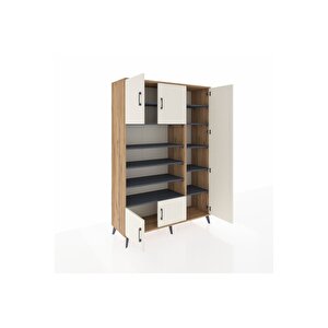 Hyperion Dolap 11 Raflı 5 Kapaklı 132x44x195 Çam-aytaşı/antrasit