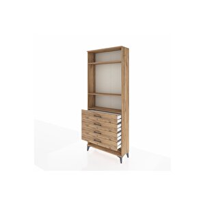 Arges Dolap 3 Raflı 4 Çekmeceli 88x30x221 Çam-çam