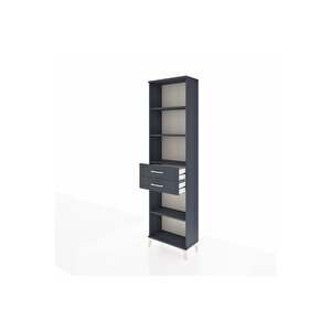 Arges Dolap 4 Raflı 2 Çekmeceli 60x30x221 Antrasit-antrasit