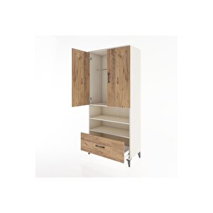 Hyperion Dolap 3 Raflı Tek Çekmeceli Tek Askılı 88x44x195 Aytaşı-çam