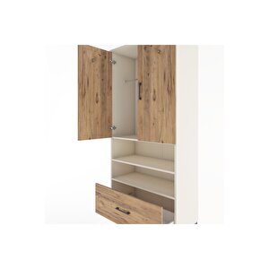 Hyperion Dolap 3 Raflı Tek Çekmeceli Tek Askılı 88x44x195 Aytaşı-çam