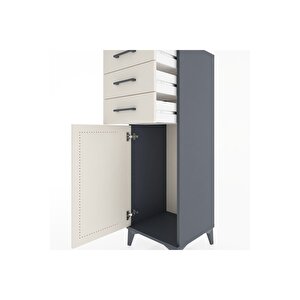 Hyperion Dolap 3 Çekmeceli Tek Kapaklı 44x44x134 Antrasit-aytaşı