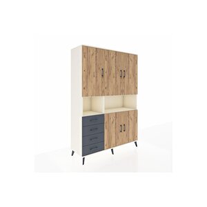 Hyperion Dolap 7 Raflı 4 Çekmeceli 5 Kapaklı 132x44x195 Aytaşı-çam/antrasit