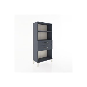 Hyperion Dolap 2 Raflı 2 Çekmeceli 60x44x134 Antrasit-antrasit