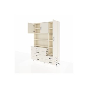 Arges Gardrop 9 Raflı 6 Çekmeceli 3 Kapaklı 132x30x195 Aytaşı-aytaşı