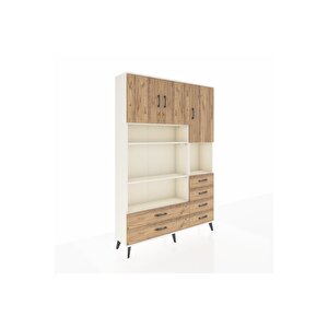 Arges Gardrop 9 Raflı 6 Çekmeceli 3 Kapaklı 132x30x195 Aytaşı-çam