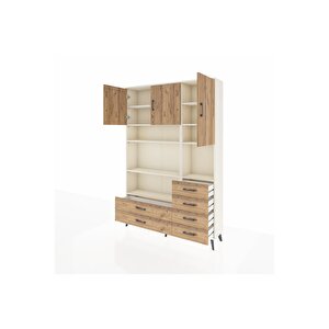 Arges Gardrop 9 Raflı 6 Çekmeceli 3 Kapaklı 132x30x195 Aytaşı-çam