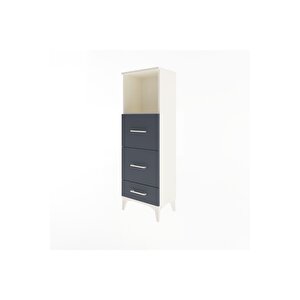 Arges Dolap Tek Raflı 3 Çekmeceli 44x30x134 Aytaşı-antrasit