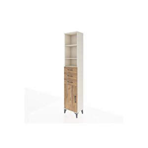 Arges Dolap 4 Raflı 3 Çekmeceli Tek Kapaklı 44x30x221 Aytaşı-çam