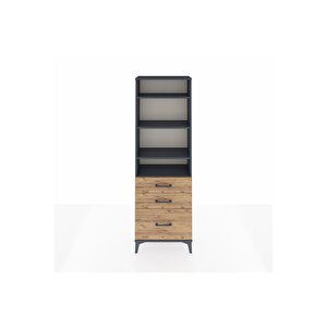 Arges Dolap 4 Raflı 3 Çekmeceli 60x30x182 Antrasit-çam