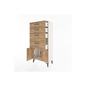 Hyperion Dolap 4 Çekmeceli 2 Kapaklı 60x44x134 Aytaşı-çam