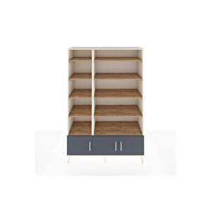 Hyperion Dolap 10 Raflı 3 Kapaklı 132x44x195 Aytaşı-antrasit/çam