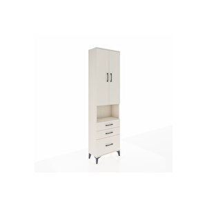 Arges Dolap 4 Raflı 3 Çekmeceli 2 Kapaklı 60x30x221 Aytaşı-aytaşı