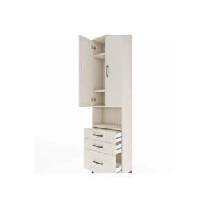 Arges Dolap 4 Raflı 3 Çekmeceli 2 Kapaklı 60x30x221 Aytaşı-aytaşı