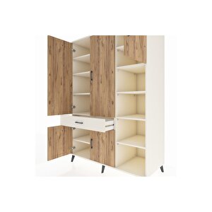 Kronos Dolap 10 Raflı Tek Çekmeceli 5 Kapaklı 132x59x195 Aytaşı-çam/aytaşı