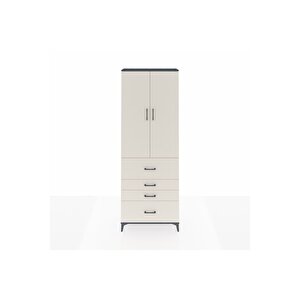 Arges Dolap 4 Raflı 4 Çekmeceli 2 Kapaklı 88x30x243 Antrasit-aytaşı