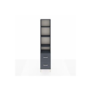 Arges Dolap 4 Raflı 2 Çekmeceli 44x30x221 Antrasit-antrasit