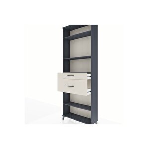 Arges Dolap 4 Raflı 2 Çekmeceli 88x30x243 Antrasit-aytaşı