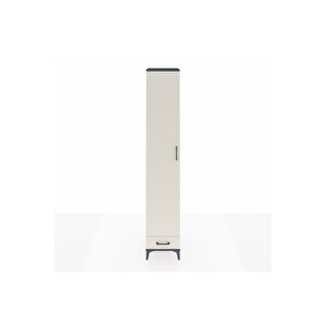 Hyperion Dolap 3 Raflı Tek Çekmeceli Tek Askılı 44x44x243 Antrasit-aytaşı