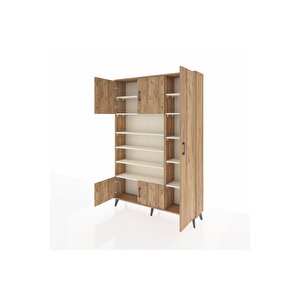 Arges Dolap 11 Raflı 5 Kapaklı 132x30x195 Çam-çam/aytaşı